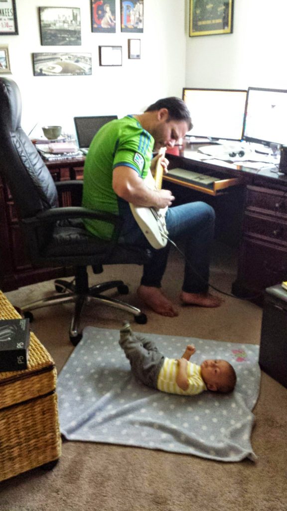 Jamming at home with my son Enzo