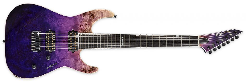 An E-II M-II 7 NT seven-string electric guitar.